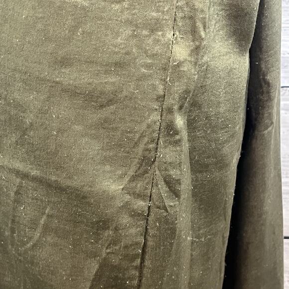 Mystree Skirt size Large Olive Green Satin Midi A Line Modest Church Casual Slim - Picture 8 of 11